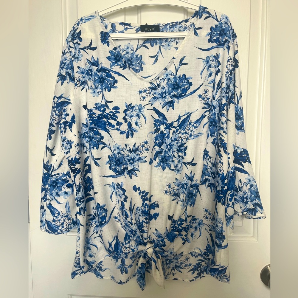 ALYX  Blue and White Floral Blouse